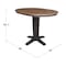 International Concepts 36 in. Solid Wood Round Top Pedestal Table w/12 in. Leaf-36.1 in.High-Dining Height in Hickory/Coal K45-36RXT-23B-36 - alternate 6